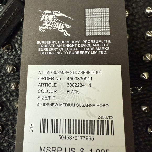 BURBERRY STUDSNEW MEDIUM SUSANNA HOBO BAG - Picture 4 of 14